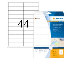 Läbipaistvad kleebisetiketid Herma - matt, 48.3x25.4mm, 25 lehte